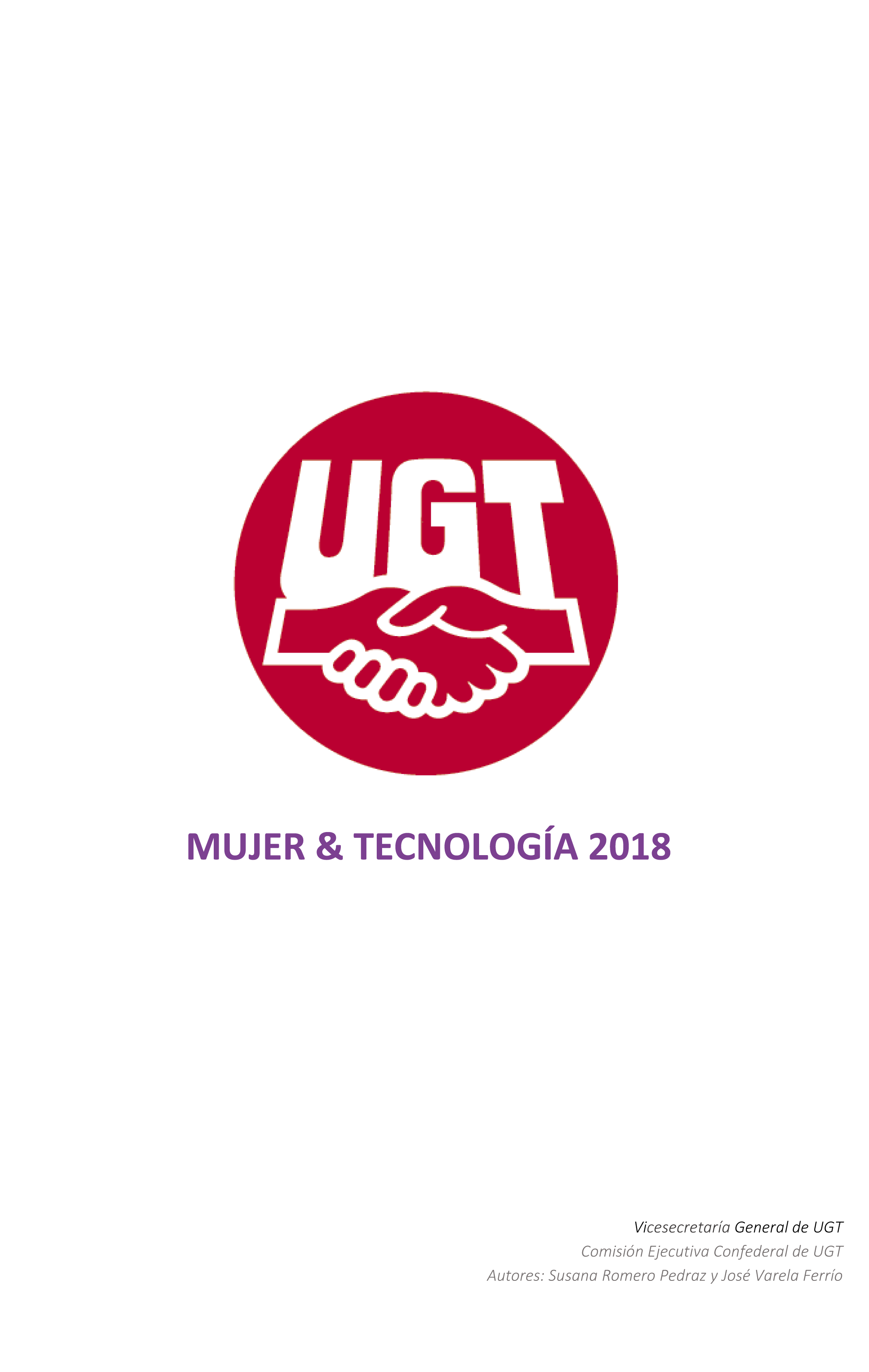 Portada del estudio con el logotipo de UGT