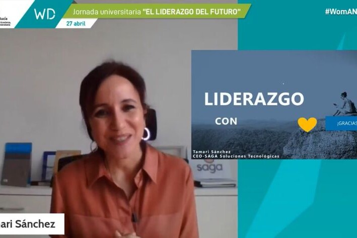 Captura de videoconferencia con Tamari Sánchez