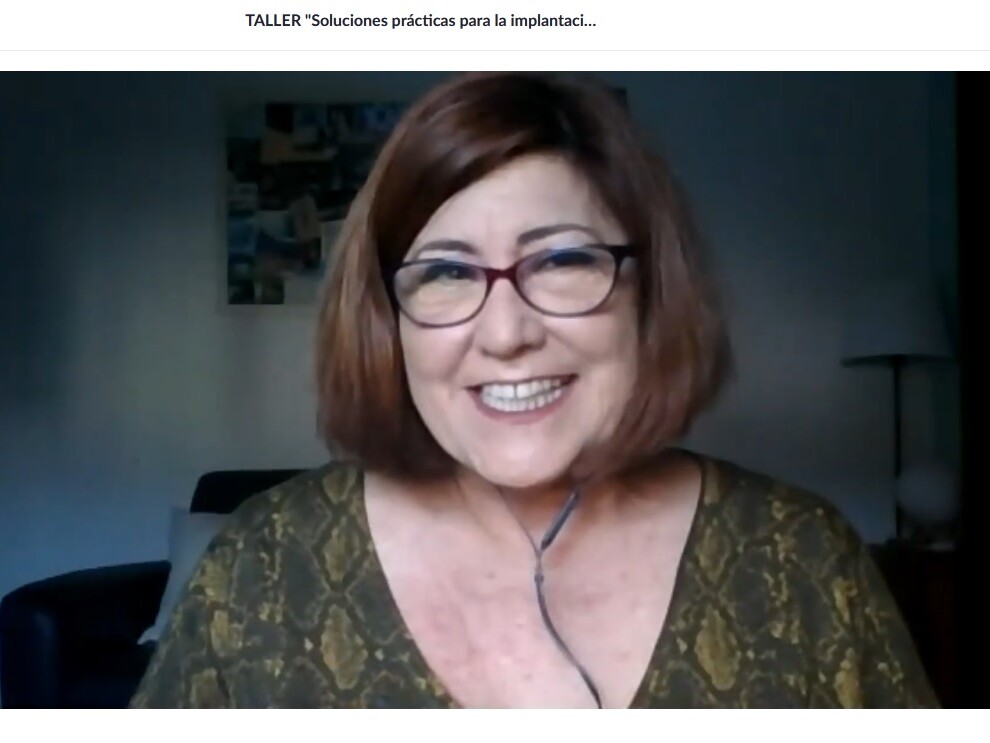 Captura de la videoconferencia con Lucía Benítez