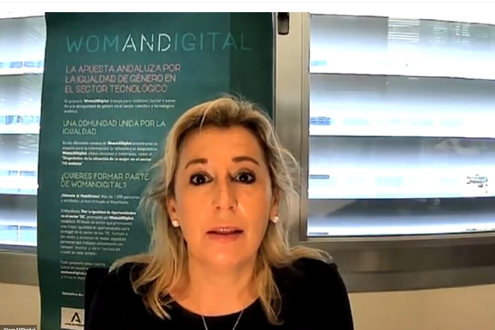 Imagen en videoconferencia de María Luisa Ulgar