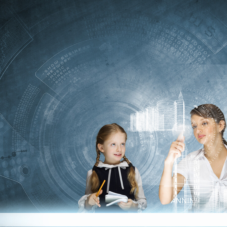 Una mujer científica ayuda a una niña